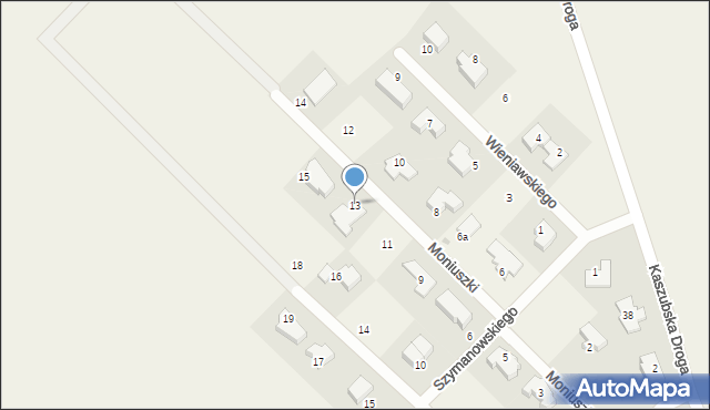 Chwaszczyno, Moniuszki Stanisława, 13, mapa Chwaszczyno
