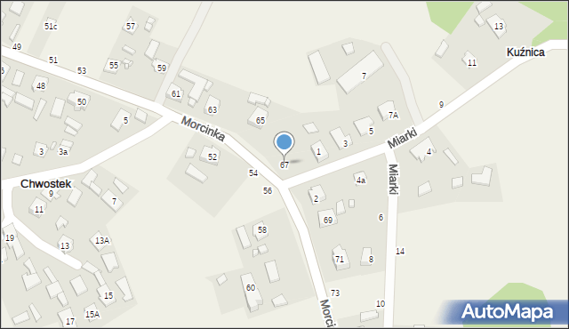 Chwostek, Morcinka Gustawa, 67, mapa Chwostek
