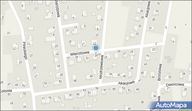 Chybie, Modrzewiowa, 14, mapa Chybie