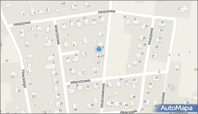 Chybie, Modrzewiowa, 8, mapa Chybie