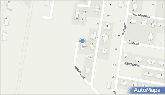 Chylice, Motylkowa, 10, mapa Chylice