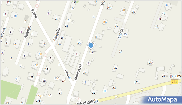 Chyliczki, Moniuszki Stanisława, 4A, mapa Chyliczki