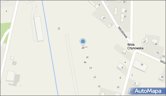 Chynów, Mokra, 18, mapa Chynów