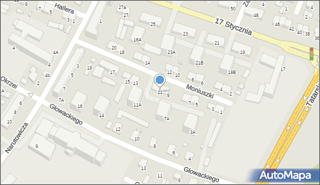 Ciechanów, Moniuszki Stanisława, 11, mapa Ciechanów