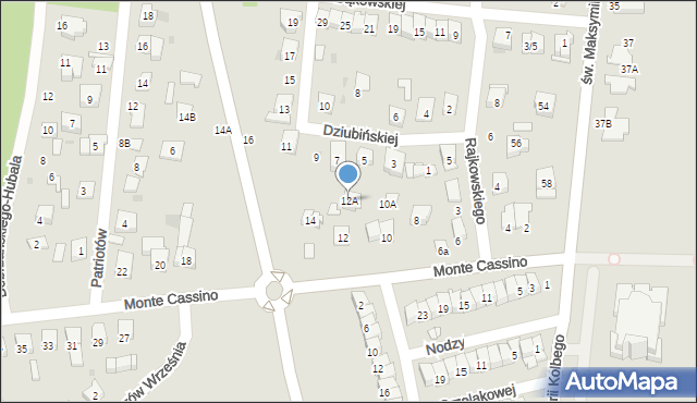 Ciechanów, Monte Cassino, 12A, mapa Ciechanów