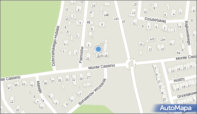 Ciechanów, Monte Cassino, 20, mapa Ciechanów