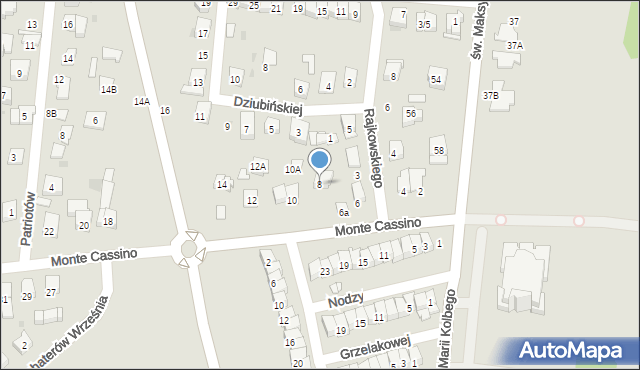 Ciechanów, Monte Cassino, 8, mapa Ciechanów