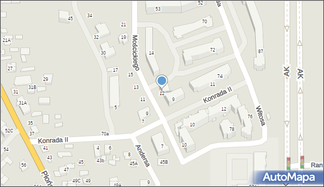 Ciechanów, Mościckiego Ignacego, 12, mapa Ciechanów