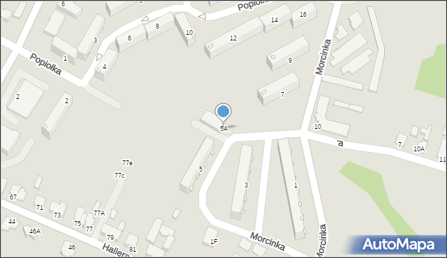 Cieszyn, Morcinka Gustawa, 5A, mapa Cieszyna