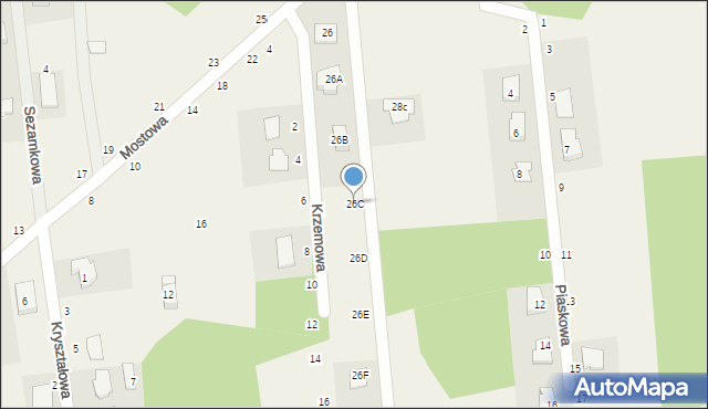 Cisie, Mostowa, 26C, mapa Cisie