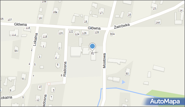 Cisie, Mostowa, 61, mapa Cisie