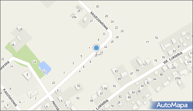 Czajowice, Modrzewiowa, 10, mapa Czajowice