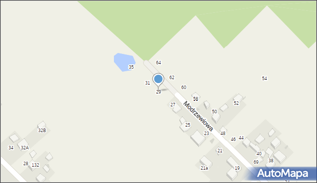 Czajowice, Modrzewiowa, 29, mapa Czajowice