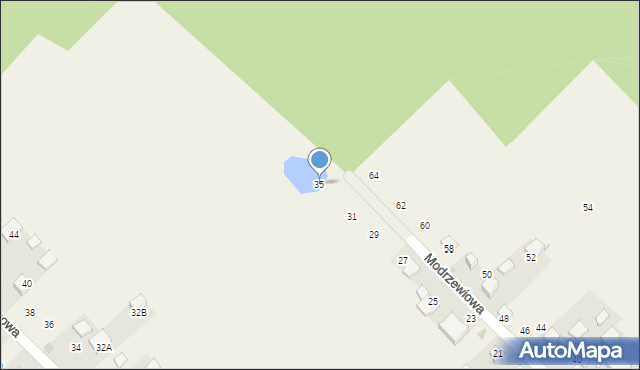 Czajowice, Modrzewiowa, 35, mapa Czajowice