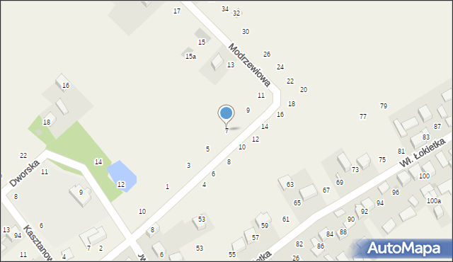 Czajowice, Modrzewiowa, 7, mapa Czajowice