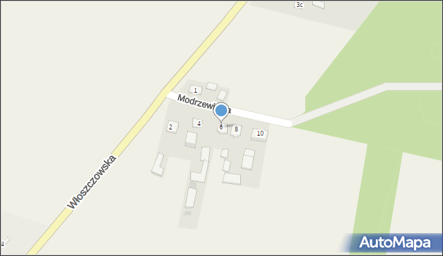 Czarnca, Modrzewiowa, 6, mapa Czarnca
