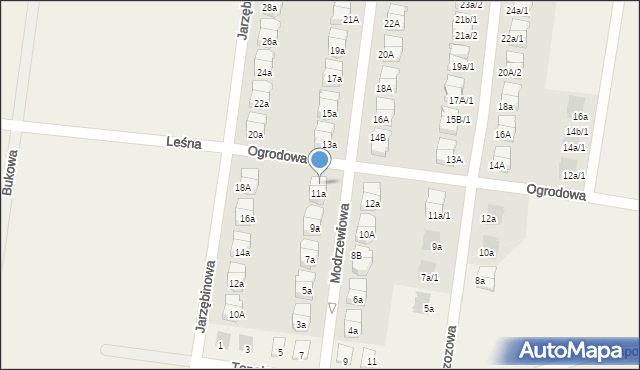 Czarnowo, Modrzewiowa, 11b, mapa Czarnowo