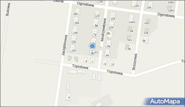 Czarnowo, Modrzewiowa, 3a, mapa Czarnowo