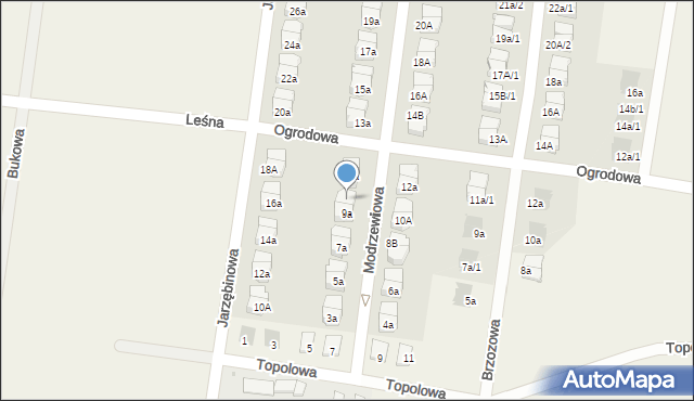 Czarnowo, Modrzewiowa, 9b, mapa Czarnowo