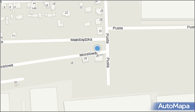 Czeladź, Morelowa, 20, mapa Czeladź