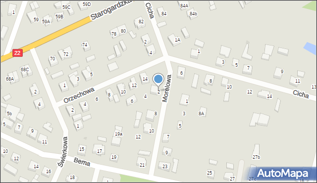 Czersk, Morelowa, 2, mapa Czersk