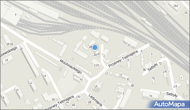 Częstochowa, Mochnackiego Maurycego, 2A, mapa Częstochowy