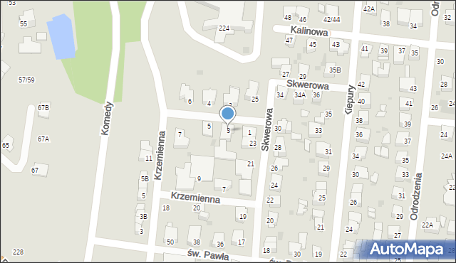 Częstochowa, Modra, 3, mapa Częstochowy