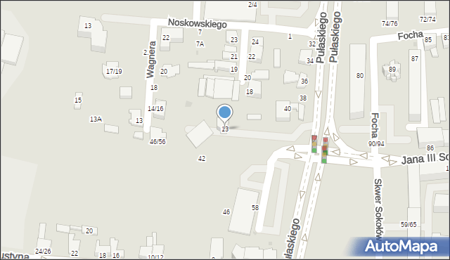 Częstochowa, Mozarta Wolfganga Amadeusza, 13, mapa Częstochowy