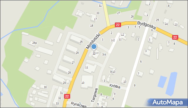 Człopa, Moniuszki Stanisława, 12, mapa Człopa