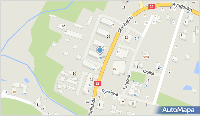 Człopa, Moniuszki Stanisława, 28, mapa Człopa