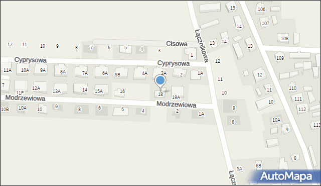 Dąbcze, Modrzewiowa, 18, mapa Dąbcze