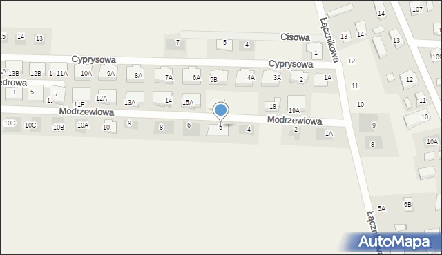 Dąbcze, Modrzewiowa, 5, mapa Dąbcze