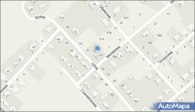 Dąbrowa, Morelowa, 1, mapa Dąbrowa