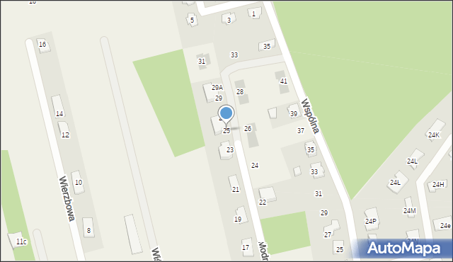 Dąbrowa Chotomowska, Modrzewiowa, 25, mapa Dąbrowa Chotomowska