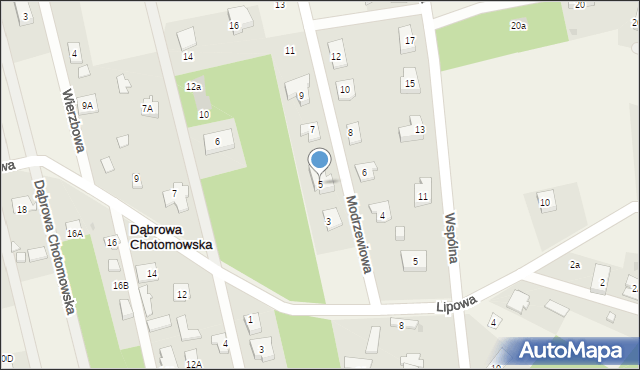 Dąbrowa Chotomowska, Modrzewiowa, 5, mapa Dąbrowa Chotomowska