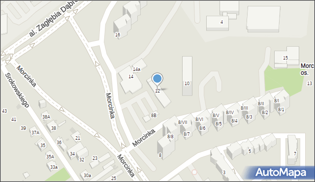 Dąbrowa Górnicza, Morcinka Gustawa, 12, mapa Dąbrowa Górnicza