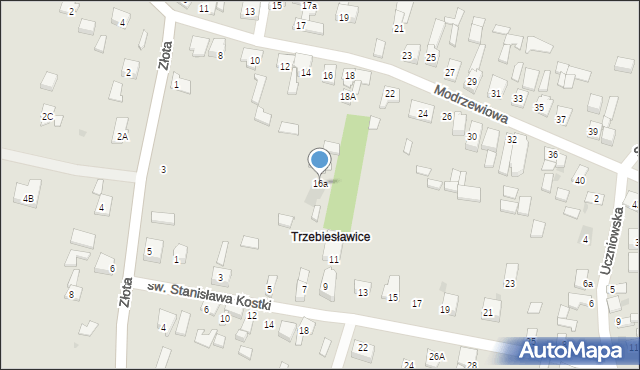 Dąbrowa Górnicza, Modrzewiowa, 16a, mapa Dąbrowa Górnicza
