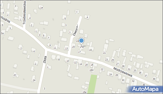 Dąbrowa Górnicza, Modrzewiowa, 17a, mapa Dąbrowa Górnicza