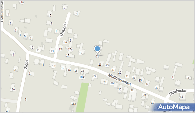 Dąbrowa Górnicza, Modrzewiowa, 21, mapa Dąbrowa Górnicza