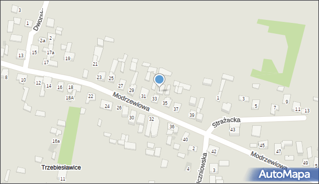Dąbrowa Górnicza, Modrzewiowa, 33A, mapa Dąbrowa Górnicza
