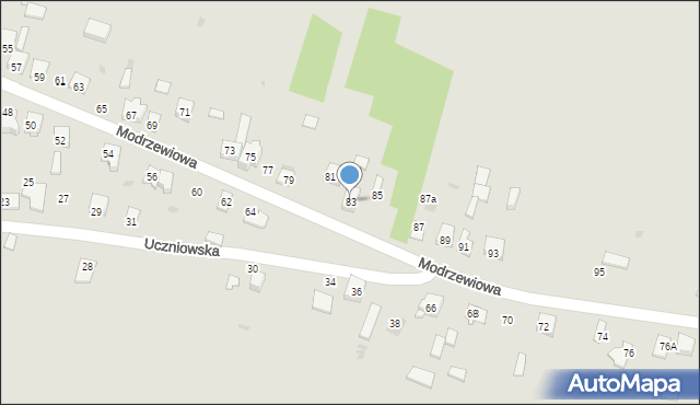 Dąbrowa Górnicza, Modrzewiowa, 83, mapa Dąbrowa Górnicza