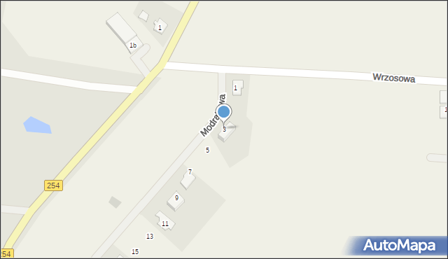 Dąbrówka, Modrakowa, 3, mapa Dąbrówka