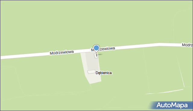 Dalekie-Tartak, Modrzewiowa, 8, mapa Dalekie-Tartak