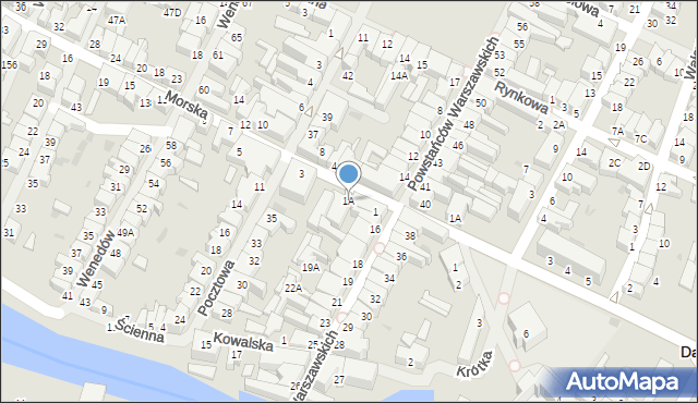 Darłowo, Morska, 1A, mapa Darłowo