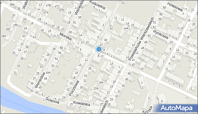 Darłowo, Morska, 3a, mapa Darłowo