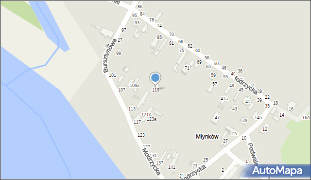 Dęblin, Modrzycka, 119, mapa Dęblin