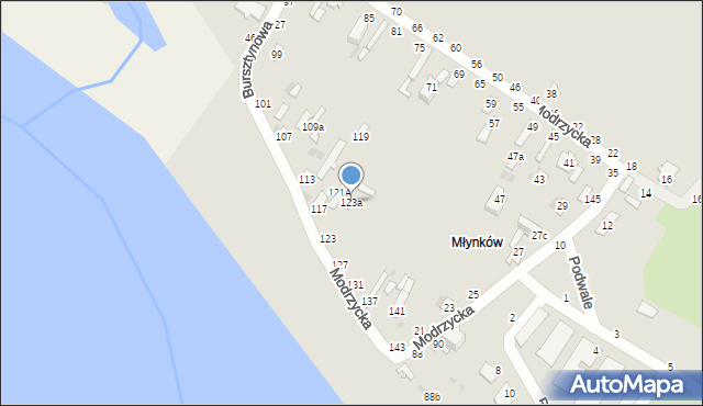 Dęblin, Modrzycka, 123a, mapa Dęblin