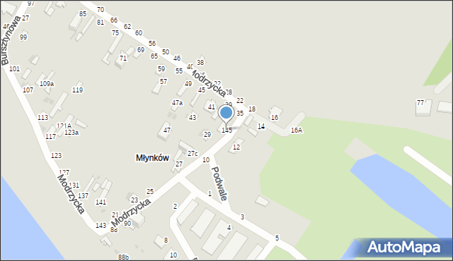 Dęblin, Modrzycka, 145, mapa Dęblin