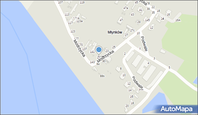 Dęblin, Modrzycka, 21, mapa Dęblin