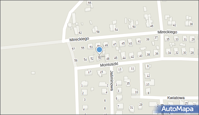 Dębno, Moniuszki Stanisława, 50, mapa Dębno